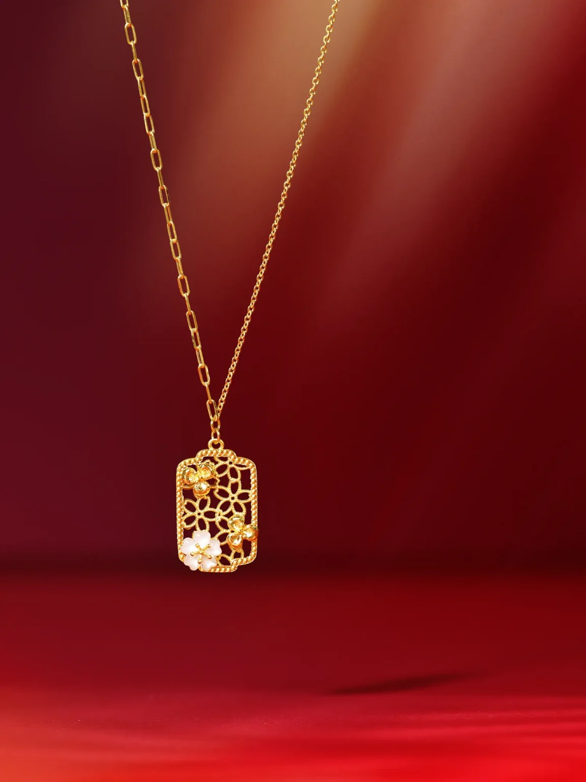 Gold pendant necklace festive jewellery photography Singapore