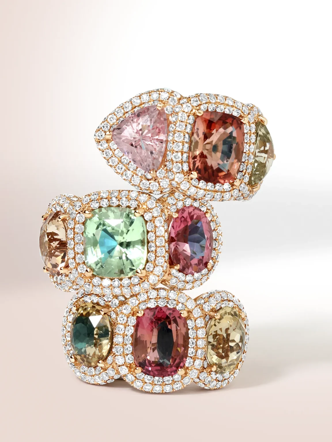 Multicolour gemstone ring jewellery photography Singapore