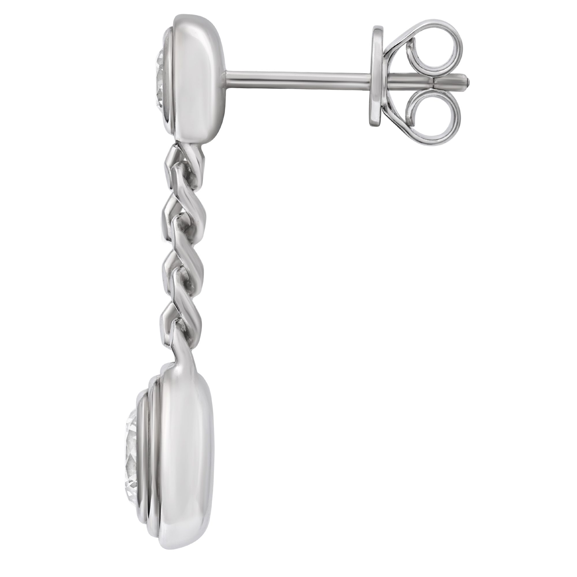 Retouched jewellery product image of dangling earring with clean background and enhanced metal finish Productpixels Singapore